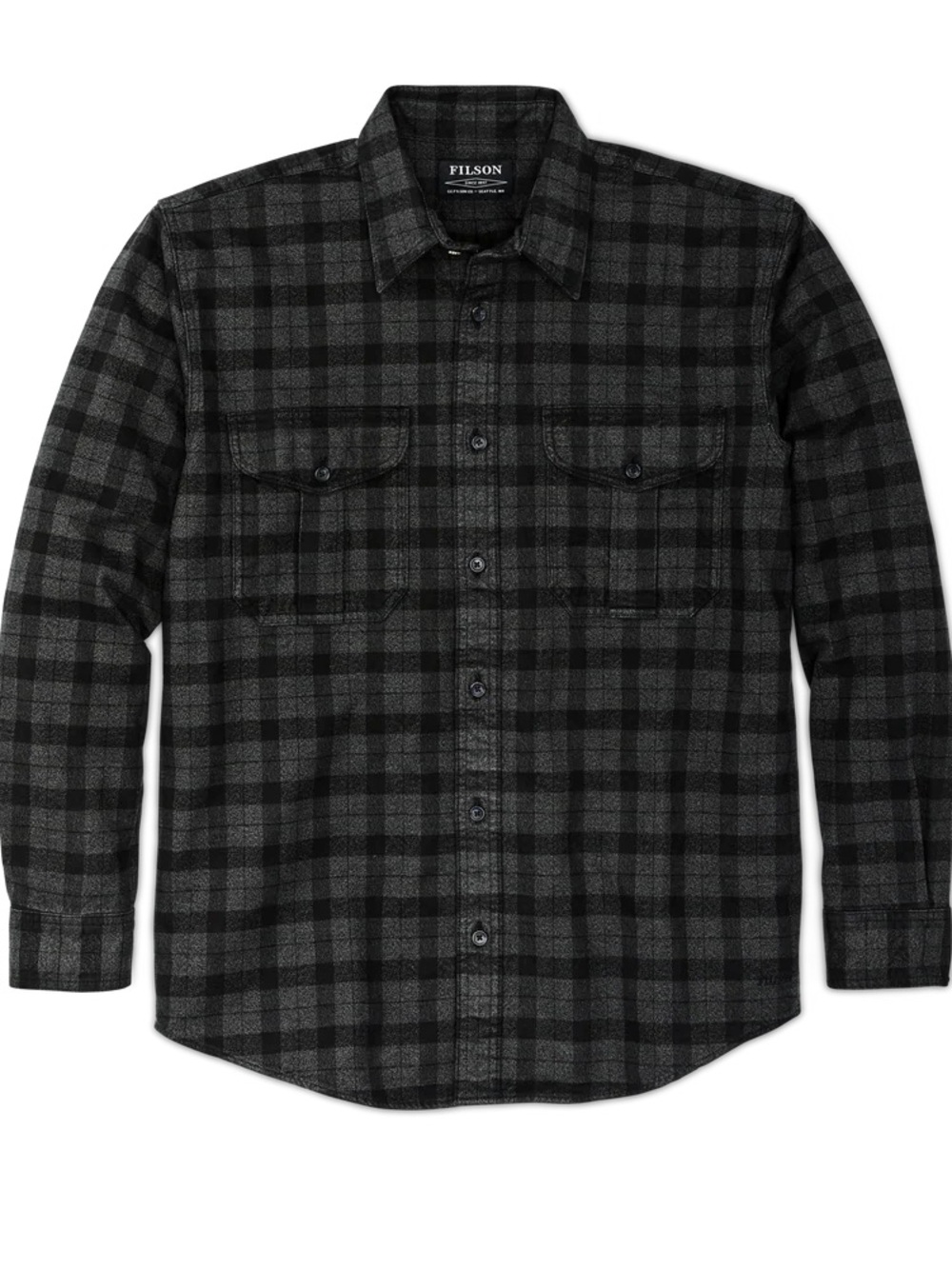 Filson Men's Alaskan Guide Flannel Plaid Shirt Midnight/Black